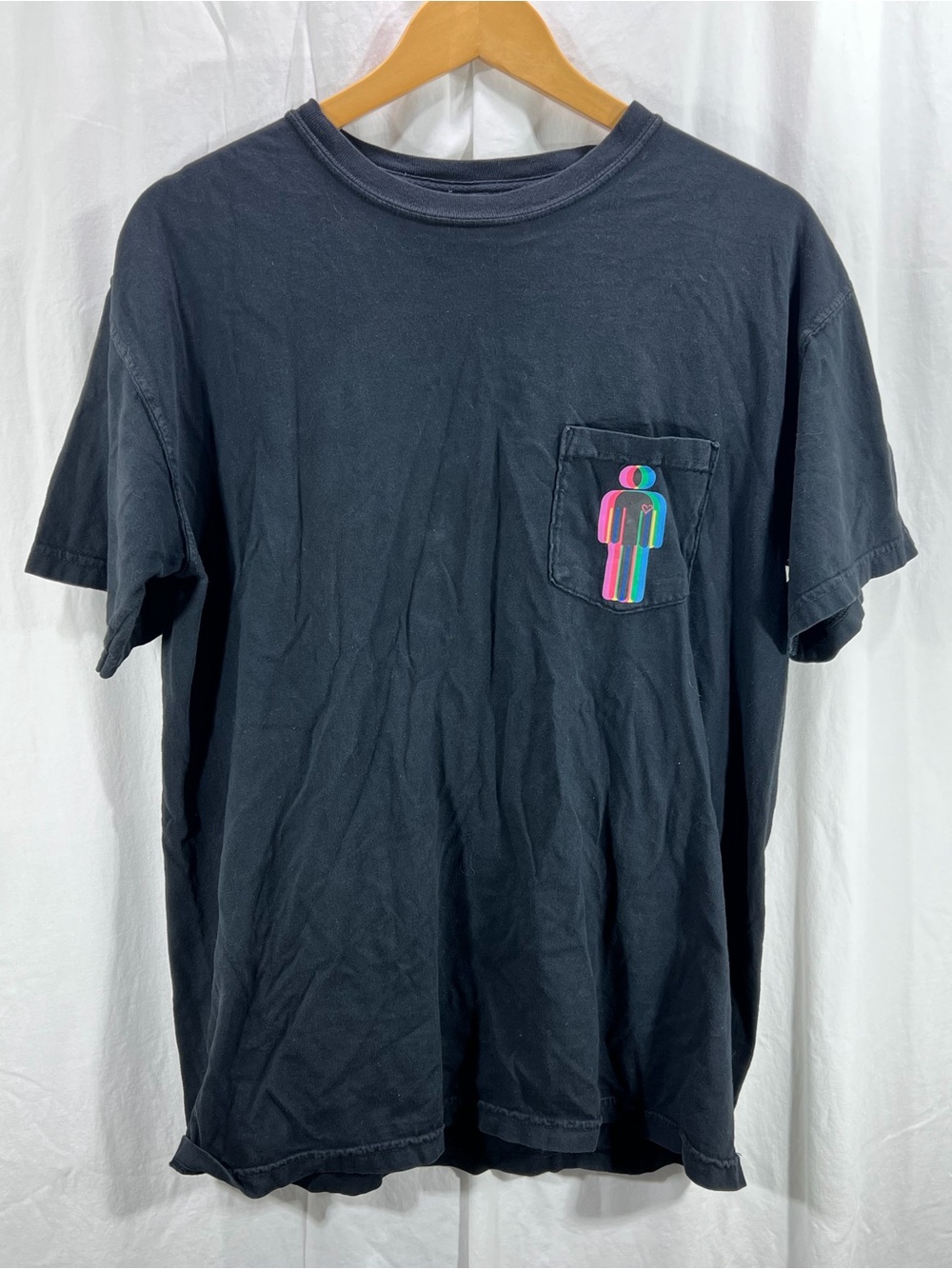 Comfort Colors Black Short Sleeve Tee with Neon Pocket Figure